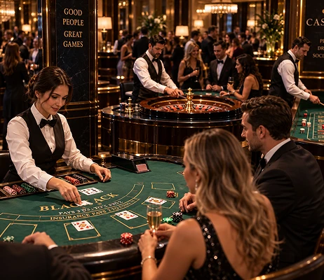 Dealer running a table at a casino night event